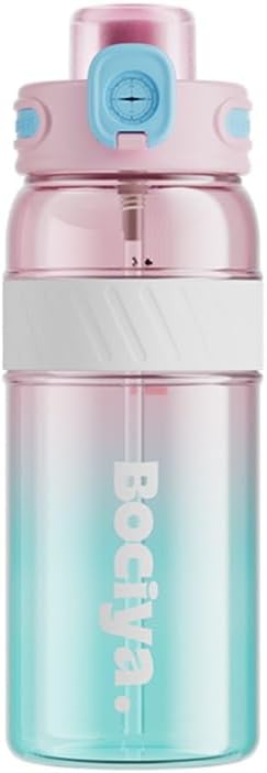 ZZT 34 oz Plastic Water Bottles, Sports Water Bottle With compass,Leakproof,Double Drinking,Sports Water Bottle for Indoor and Outdoor Activity ﻿ (Pink)