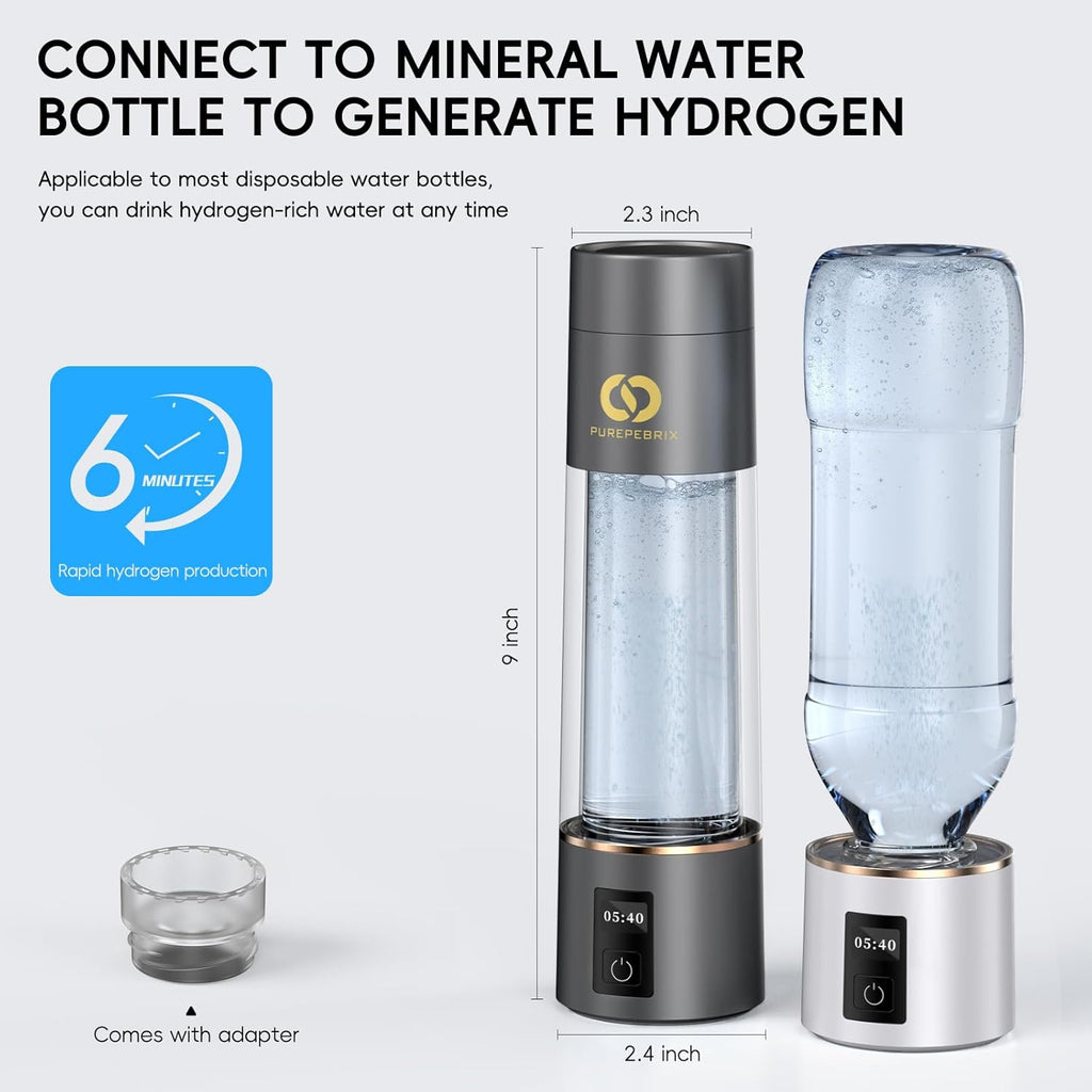 Hydrogen Water Bottle Generator – Up to 6400PPB Pure Hydrogen | IHSA Certified SPE/PEM Tech | Portable Hydrogen Water Bottle for Better Hydration, Recovery & a Thoughtful Wellness Gift