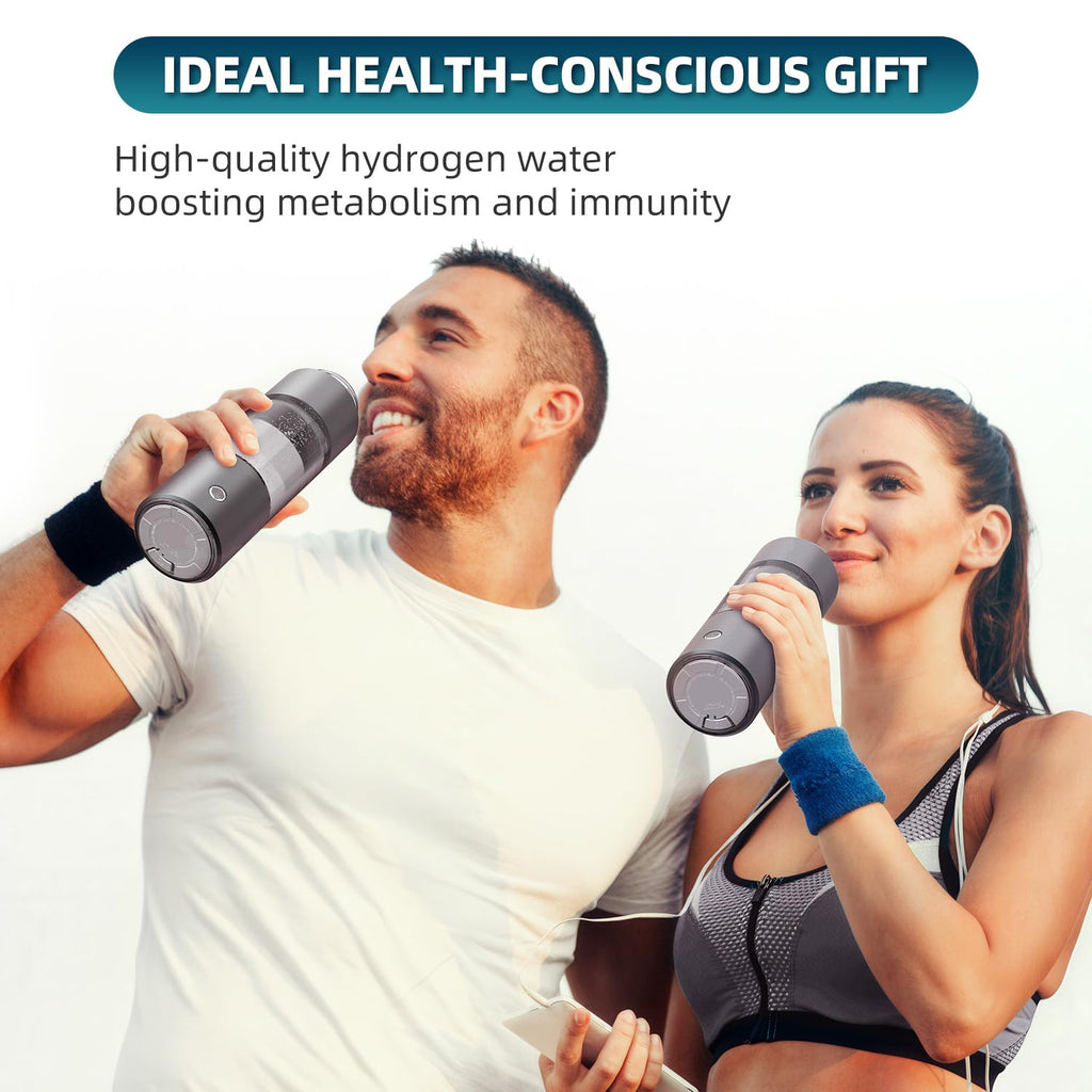 Hydrogen Water Bottle, 4000PPB Hydrogen Water Generator with SPE PEM Tech, 11OZ Food-Grade PC Hydro Water Machine, Health Care Gifts for Husband, Wife, Family, Friends, Travel