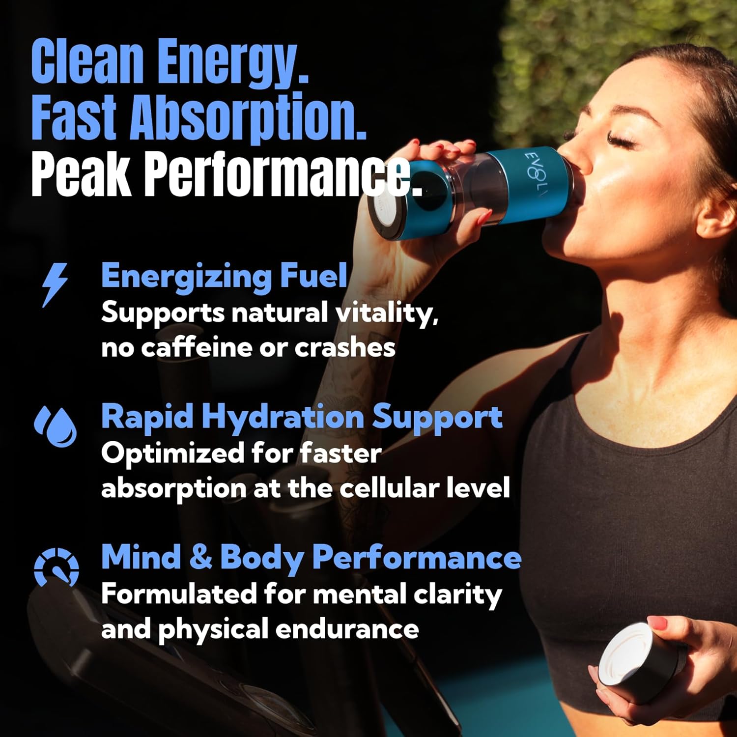 EVOLV Hydrogen Water Bottle Generator – SPE & PEM Water Ionizer 5.4PPM, Highest H2 Concentration – Portable 8oz Hydrogenated Water Bottle – Leak-Proof Hydrogen Water Machine, Easy to Use – Turquoise