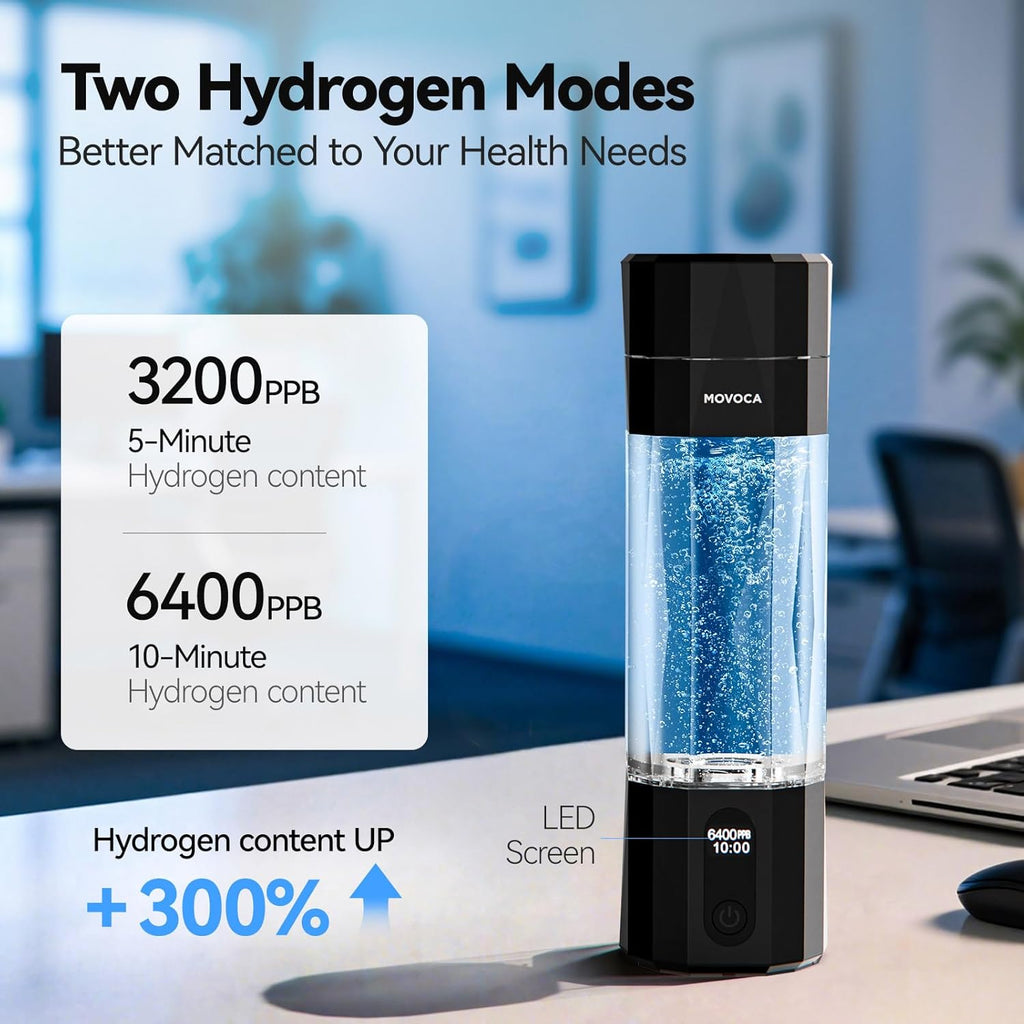 Upgrade Hydrogen Water Bottle, Up to 6400PPB Hydrogen Water Generator -SPE PEM Tech, 7 OZ Food-Grade PC Hydro Water Machine, Gifts for Husband, Wife, Family, Friends, Travel