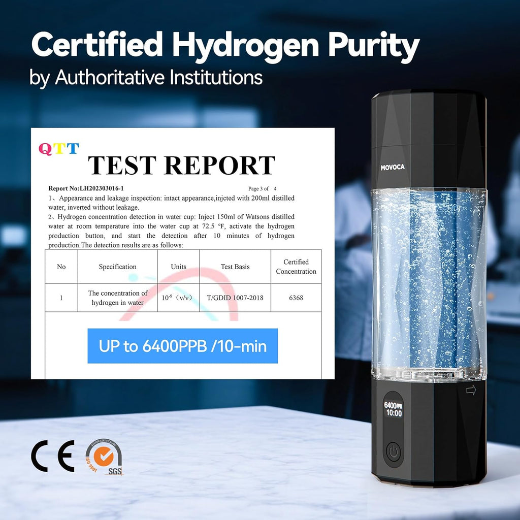 Upgrade Hydrogen Water Bottle, Up to 6400PPB Hydrogen Water Generator -SPE PEM Tech, 7 OZ Food-Grade PC Hydro Water Machine, Gifts for Husband, Wife, Family, Friends, Travel