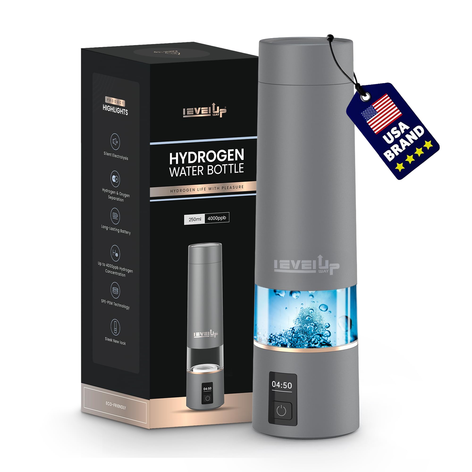 2026 New Hydrogen Water Bottle Jug – Portable Hydrogen Water Generator with Digital Display – Up to 4000PPB - 51oz Capacity – Premium Hydration Solution for Home, Office & Gym