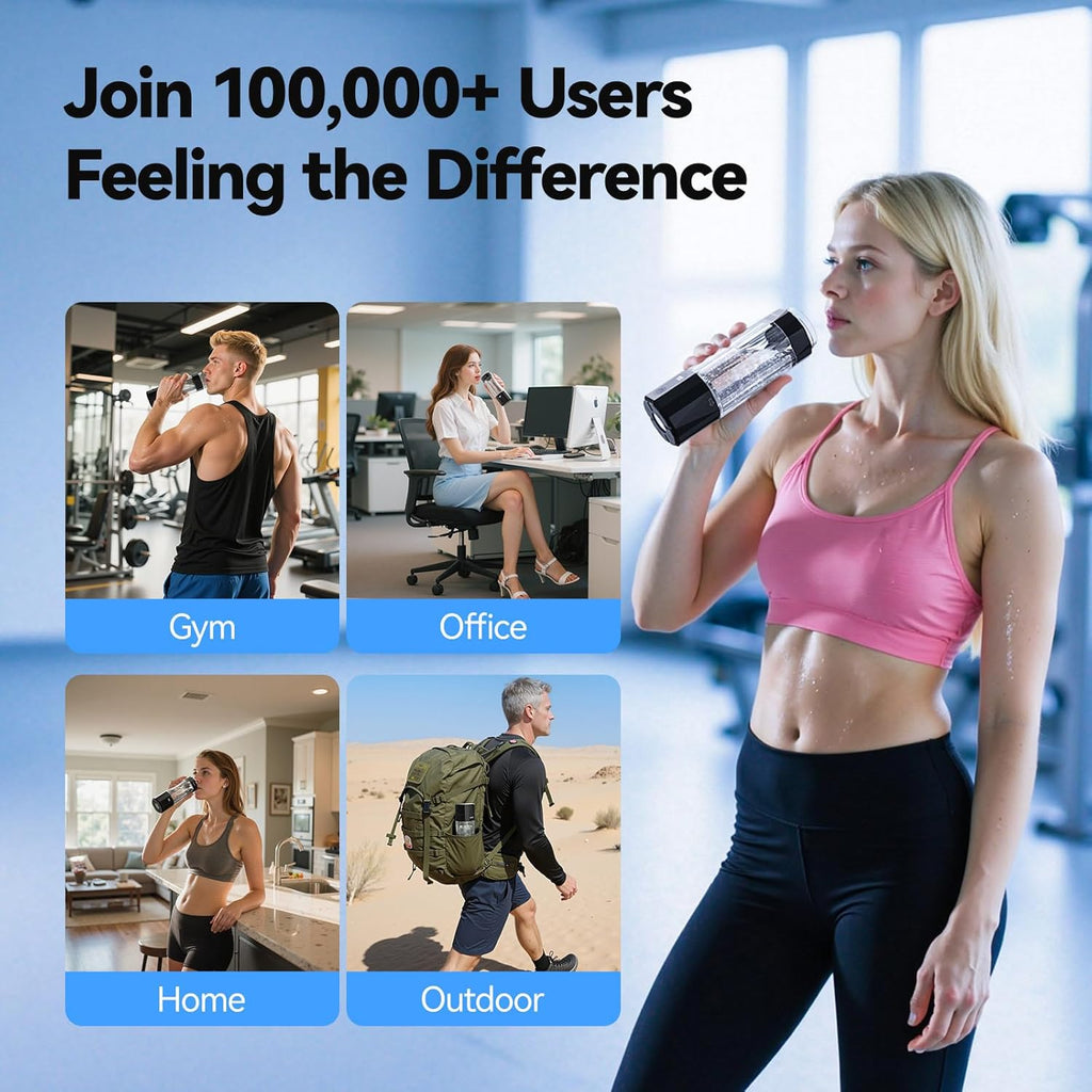 Upgrade Hydrogen Water Bottle, Up to 6400PPB Hydrogen Water Generator -SPE PEM Tech, 7 OZ Food-Grade PC Hydro Water Machine, Gifts for Husband, Wife, Family, Friends, Travel